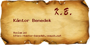 Kántor Benedek névjegykártya