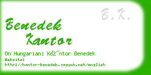 benedek kantor business card